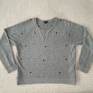Rails Gray Knit with Black Heart Details